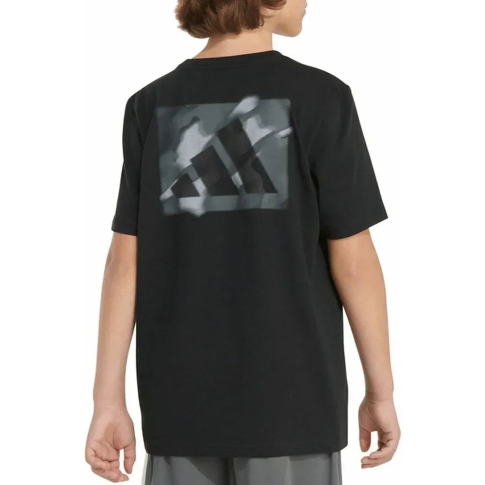 adidas Boys' Blurred Camo T-Shirt Black M (10/12)